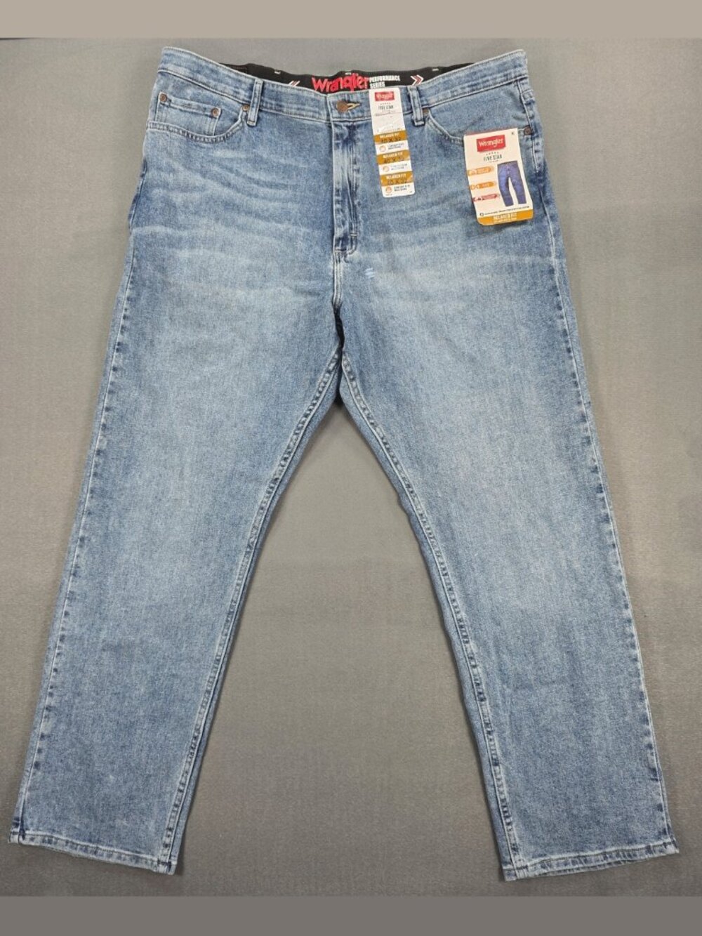 Wrangler Five Star Performance Series Jeans 40x32 Relaxed Fit NWT Irregular